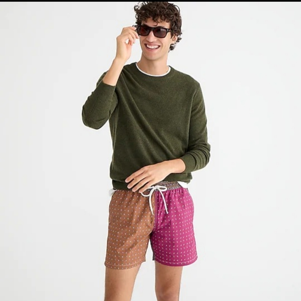 J.CREW Paisley 6 inch Swim Trunks Men's Small/Med 32-34 BNWT RETIRED $80 1 LEFT